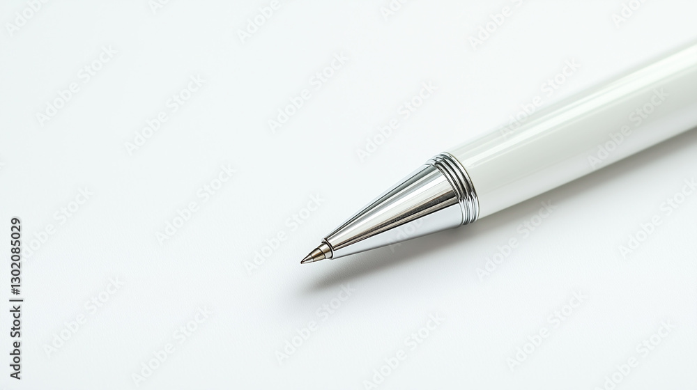 A pen rests on a pristine surface, embodying simplicity and focus. A pen rests on a pristine surface, embodying simplicity and focus.