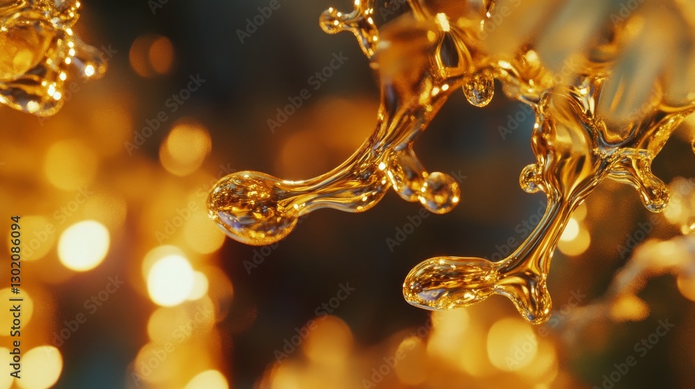Levitating drops of luminous olive oil merging and separating in zero gravity, glossy surface tension creating organic shapes, warm golden backlight emphasizing liquid transparency, extreme close-up Levitating drops of luminous olive oil merging and separating in zero gravity, glossy surface tension creating organic shapes, warm golden backlight emphasizing liquid transparency, extreme close-up