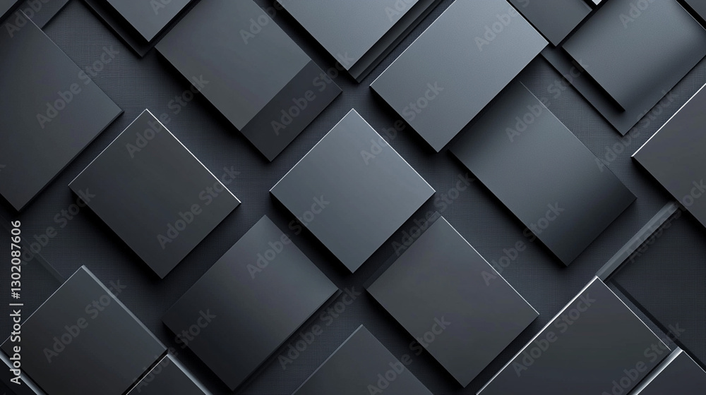 Abstract geometric pattern of dark gray squares and rectangles arranged in a diamond shape. Abstract geometric pattern of dark gray squares and rectangles arranged in a diamond shape.