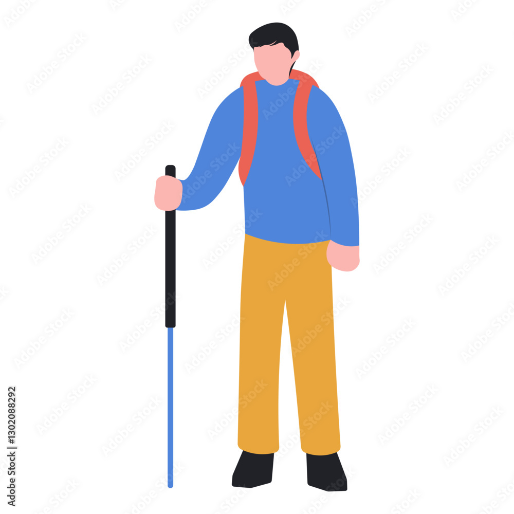 People Hiking Illustration with Flat Design. Vector Character. People Hiking Illustration with Flat Design. Vector Character.