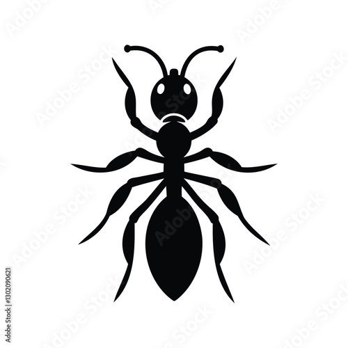 Fire ant insects icon of silhouette black shape vector illustration 35