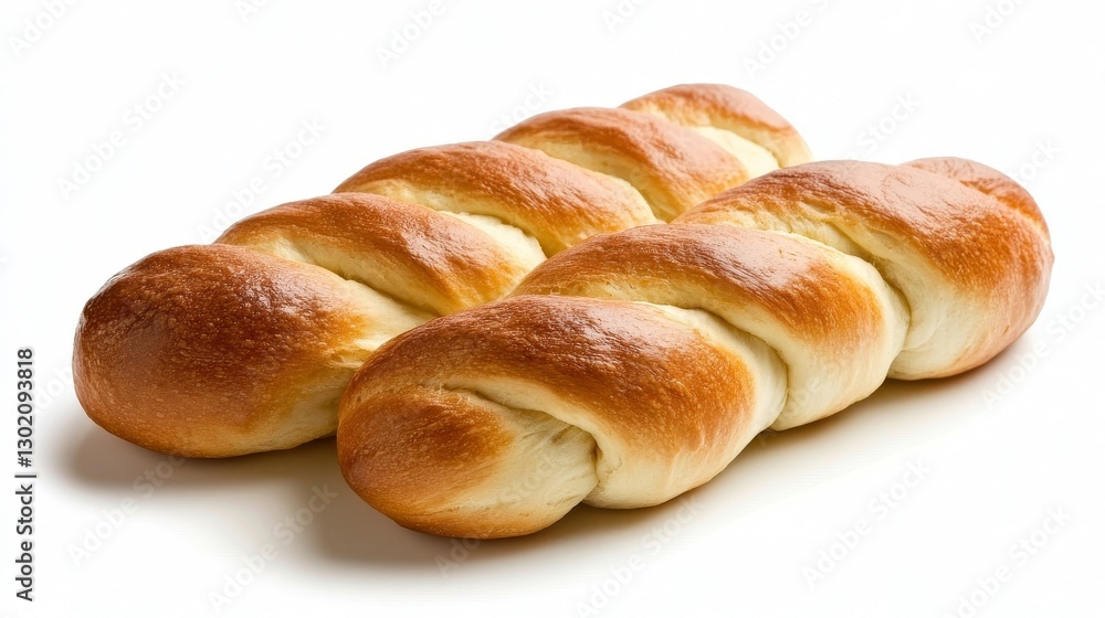 Two braided bread loaves against white background Two braided bread loaves against white background