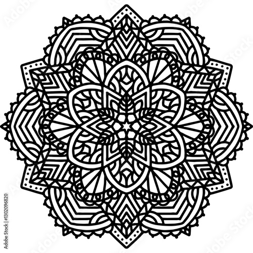 Mandala Pattern Line Art