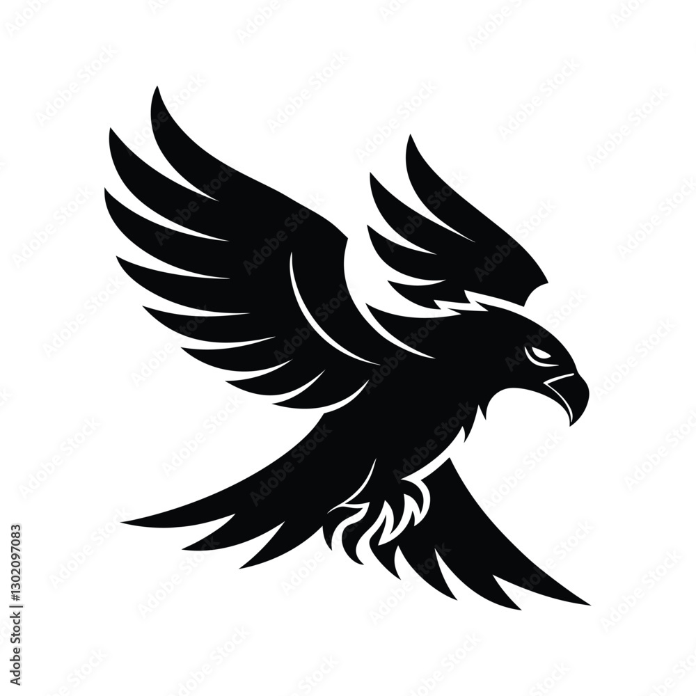 Obraz premium eagle icon of silhouette vector illustration isolated on white background 443