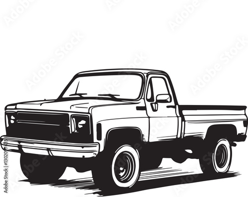 old truck isolated on white