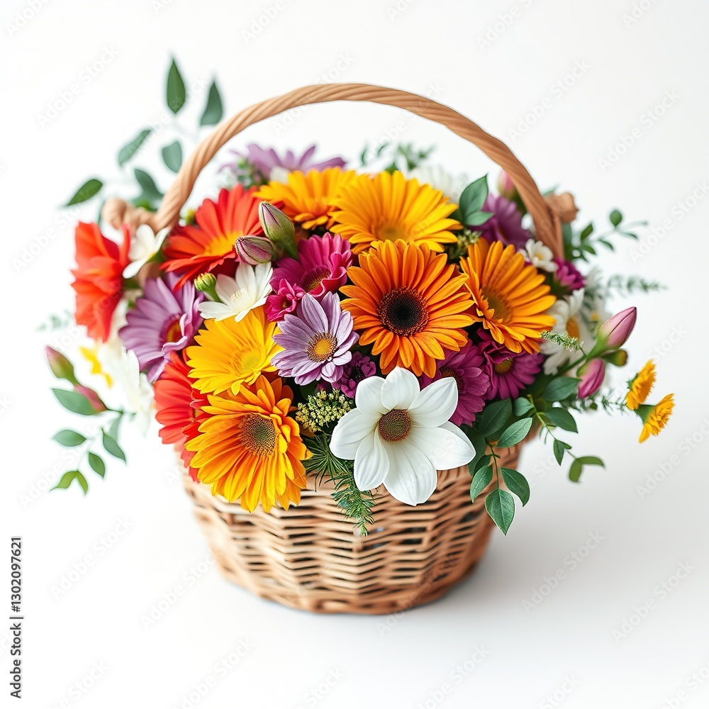 Obraz premium Woven Symphony of Nature: Abstract Floral Basket