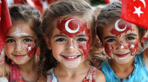 23 Nisan holiday: Turkish pride, children joy, national sovereignty, April 23 observance, Turkish tradition, youth celebration, flag waving, patriotic unity, boy and girl participation