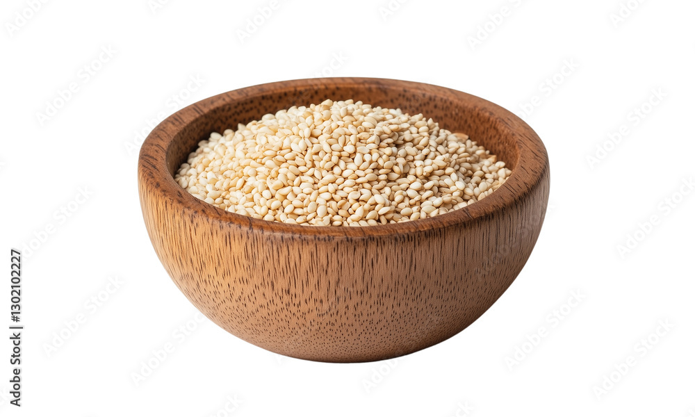 Sesame seeds in wooden bowl Sesame seeds in wooden bowl