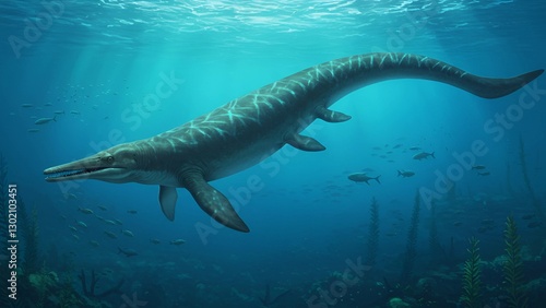 A high-quality digital illustration of Basilosaurus, an extinct genus of early whales that lived during the Late Eocene period