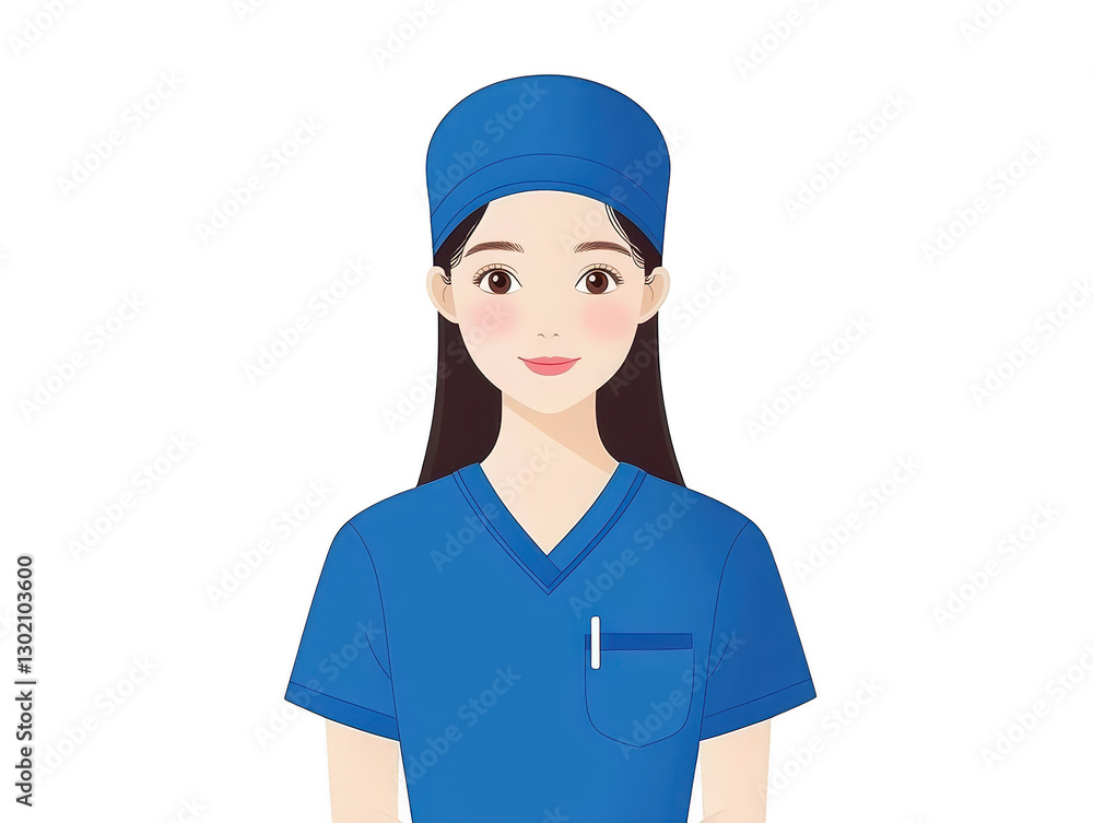 Nurse in blue scrubs, a portrait of healthcare professionalism, care and dedication in medical setting Nurse in blue scrubs, a portrait of healthcare professionalism, care and dedication in medical setting