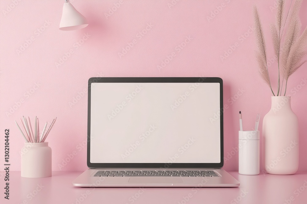 High Resolution Image of Mockup Laptop and Supplies High Resolution Image of Mockup Laptop and Supplies