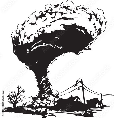tornado disaster vector illustration