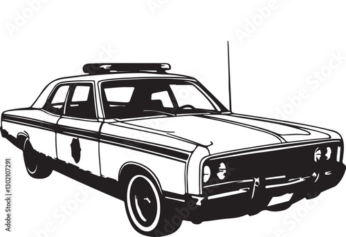 vintage car isolated on white