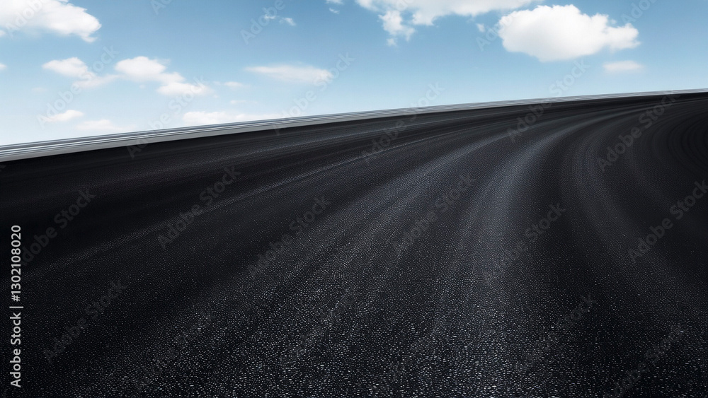 Fototapeta premium The dynamic curved asphalt road has a sky background in depth