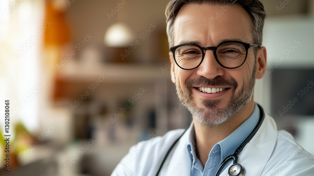 Smiling veterinarian with stethoscope embodies compassion and care in animal health. Smiling veterinarian with stethoscope embodies compassion and care in animal health.