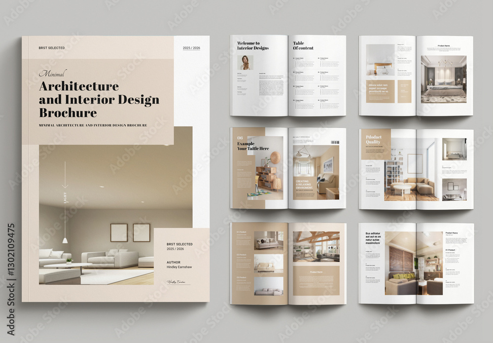 Minimal Architecture & Interior Design Brochure Template Stock Template ...