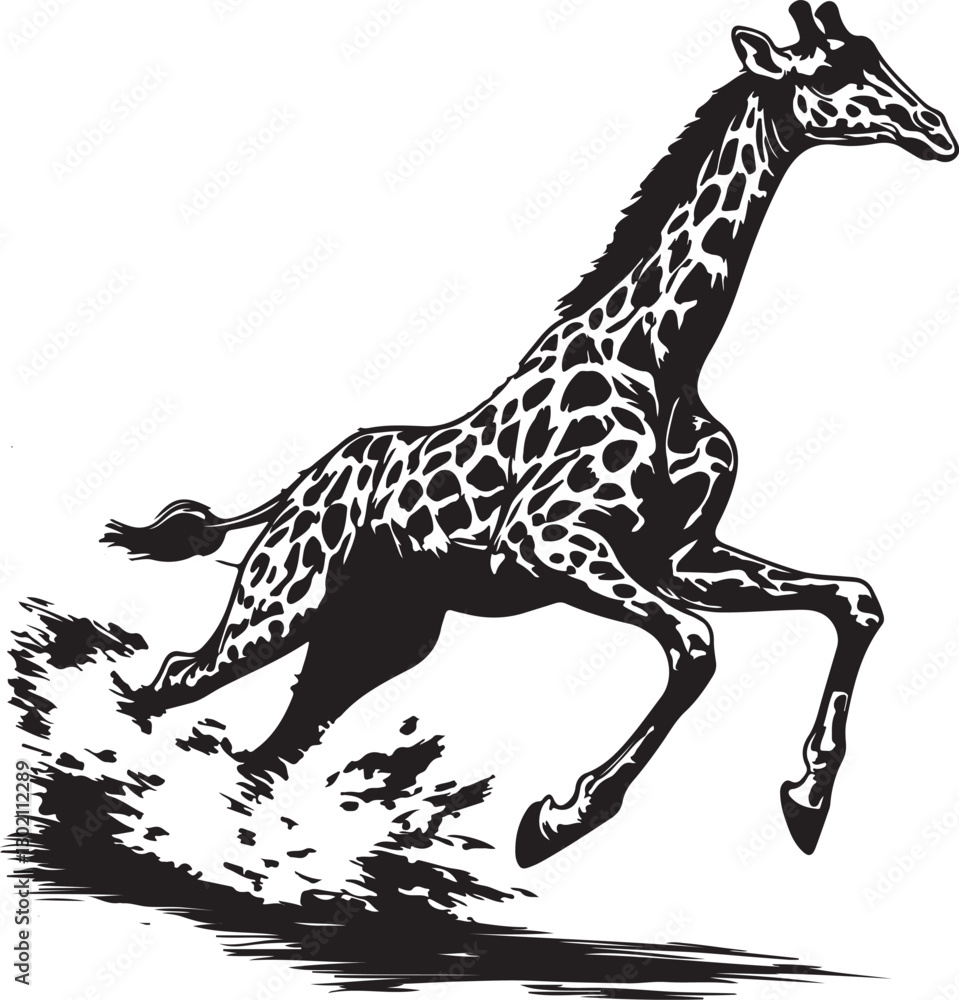 Fototapeta premium giraffe silhouette vector