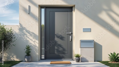  Une porte de maison moderne,open door to the sea