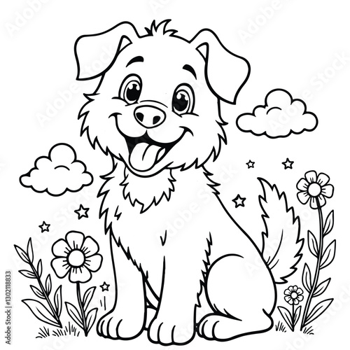 coloring page dog