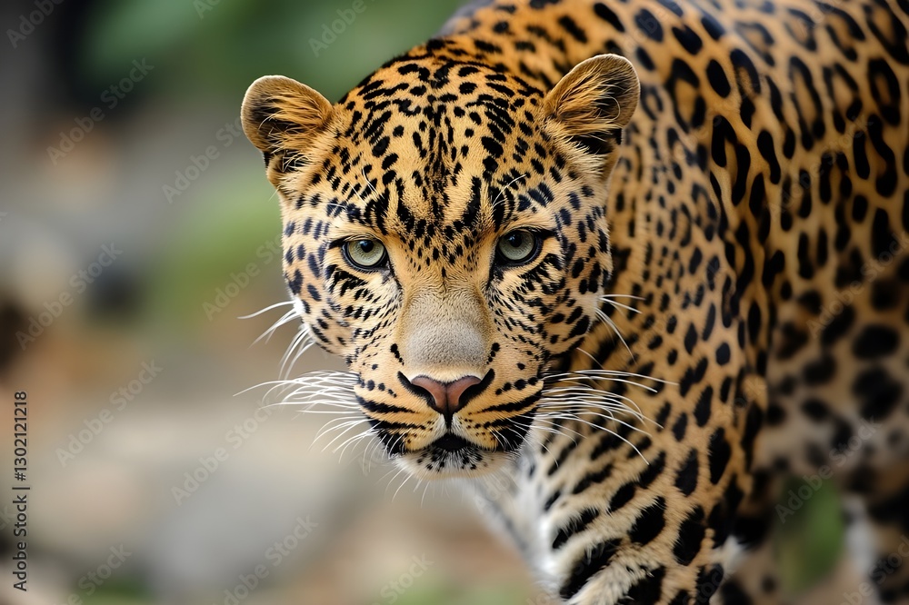 Naklejka premium Star Tiger With its skin filled with round patterns and contrasting colors, natural beauty is full of mystery. Every step is agility, reflecting strength and elegance in one body