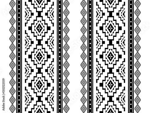 Geometric ethnic oriental seamless pattern traditional Design for background,carpet,wallpaper.clothing,wrapping,Batik fabric,Vector illustration.embroidery style, sadu