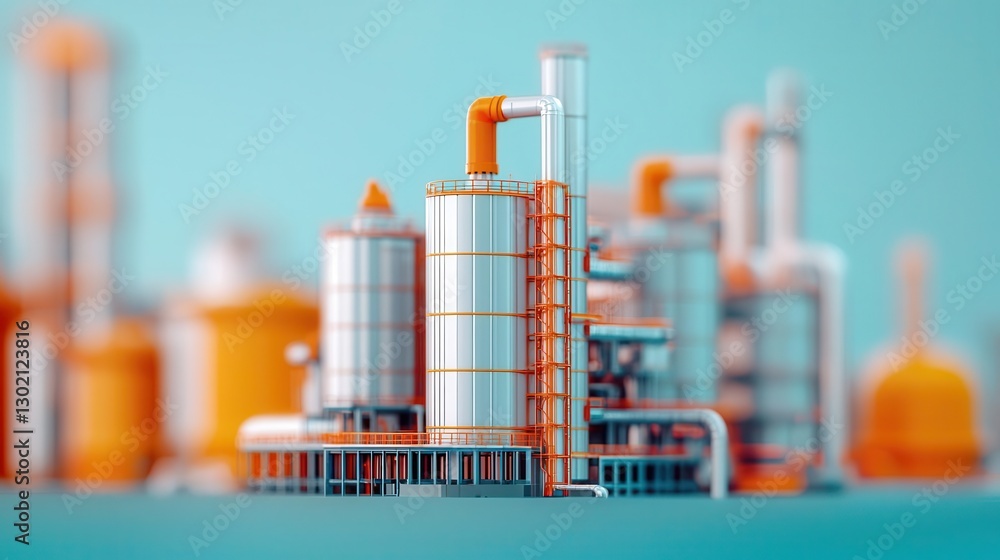 Obraz premium Chemical plant with modular units for flexible manufacturing