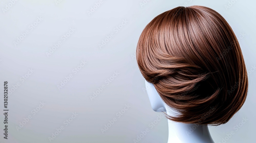 Auburn Bob Wig Elegance Auburn Colored Hair Artificial Head Mannequin Styling Beauty Fashion Accessory Auburn Bob Wig Elegance Auburn Colored Hair Artificial Head Mannequin Styling Beauty Fashion Accessory