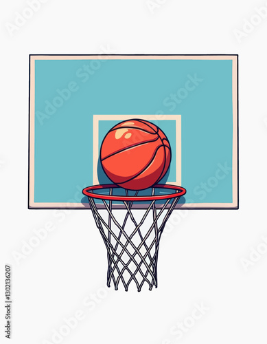 Basketball Going Through Hoop, Transparent Background