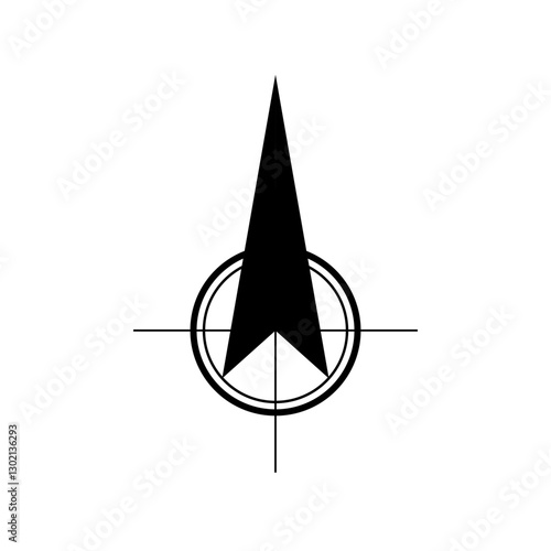 Architectural north arrow and compass outline vector
