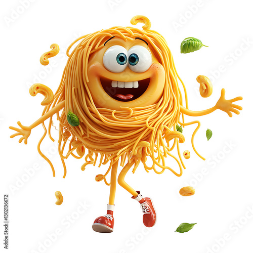 Wallpaper Mural spaghetti cartoon isolated on white background full depth of field  Torontodigital.ca