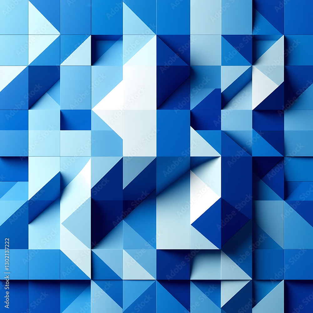 Fototapeta premium The image showcases an abstract geometric pattern, primarily composed of blue3