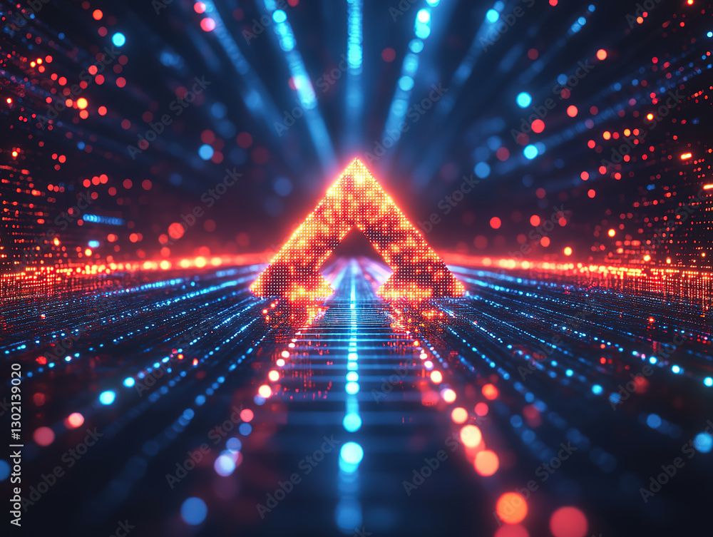 Obraz premium Abstract Technology Background: Big Data and Stock Market Trends