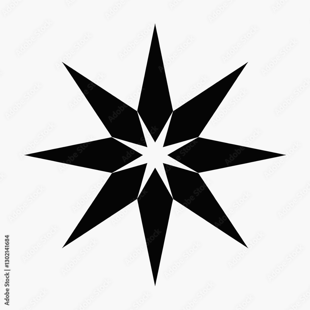 Eight Pointed Star Shape with Transparent Background Eight Pointed Star Shape with Transparent Background