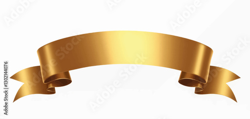 Golden scroll banner with transparent background