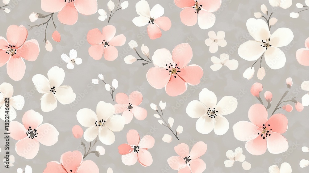 Gentle Watercolor Plum Blossoms in Pastel Pink and White, Fading into Subtle Gray Background, Ideal for Personal Stationery, Wedding Invitations, and Minimalistic Designs. Gentle Watercolor Plum Blossoms in Pastel Pink and White, Fading into Subtle Gray Background, Ideal for Personal Stationery, Wedding Invitations, and Minimalistic Designs.