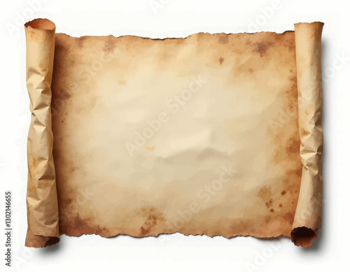 Old Parchment Scroll with transparent background