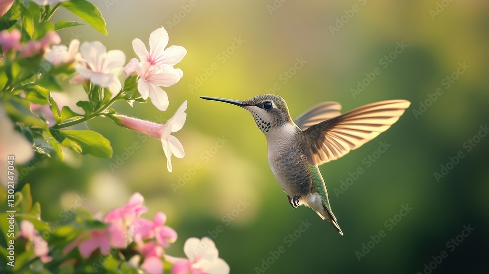 A hummingbird in vibrant flight, wings blurred with motion as it angles gracefully to the left while facing right, capturing a fleeting moment of dynamic beauty A hummingbird in vibrant flight, wings blurred with motion as it angles gracefully to the left while facing right, capturing a fleeting moment of dynamic beauty