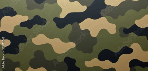 Textured Camouflage Pattern with Green, Tan, and Black Colors
