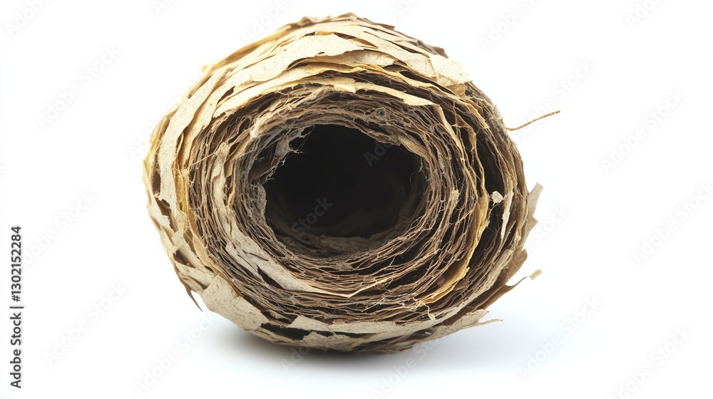 Rolled natural paper isolated on white background. Rolled natural paper isolated on white background.