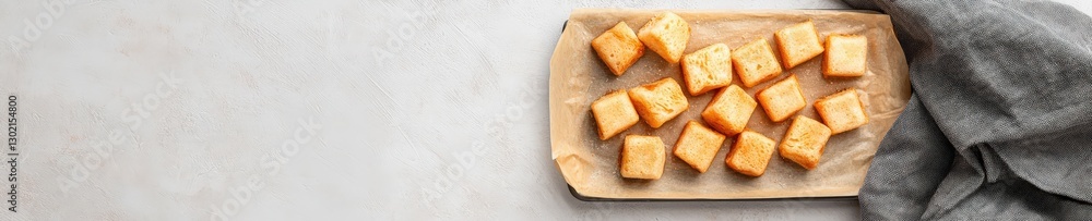 A wooden board with a bunch of small yellow cubes on it A wooden board with a bunch of small yellow cubes on it