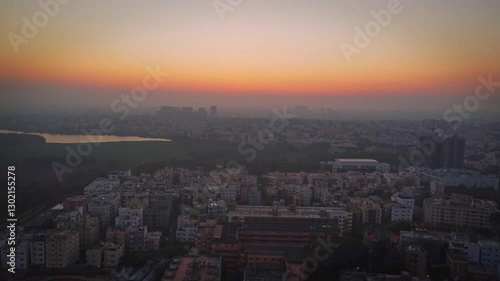 Wallpaper Mural Beautiful drone shot flying over the Bangalore city at morning during sunrise. Bangalore is also known as IT city or IT capital of India

 Torontodigital.ca