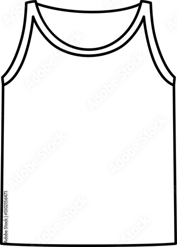 hand drawn tank top outline illustration