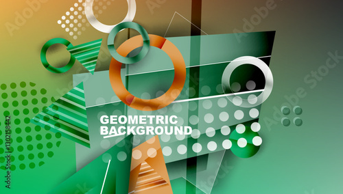 Abstract background geometric design with colorful gradients