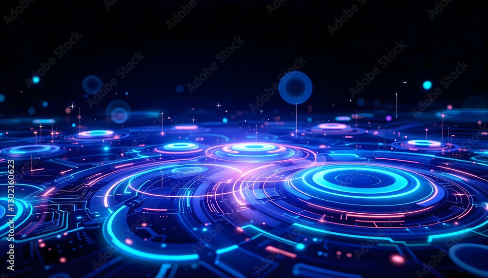 Obraz premium abstract technology background with circles