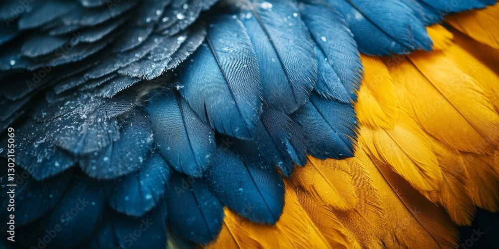 Obraz premium Blue and yellow feathers creating ukrainian flag symbolism