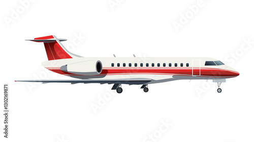 Private Jet Airplane in Flight Luxury Travel Concept