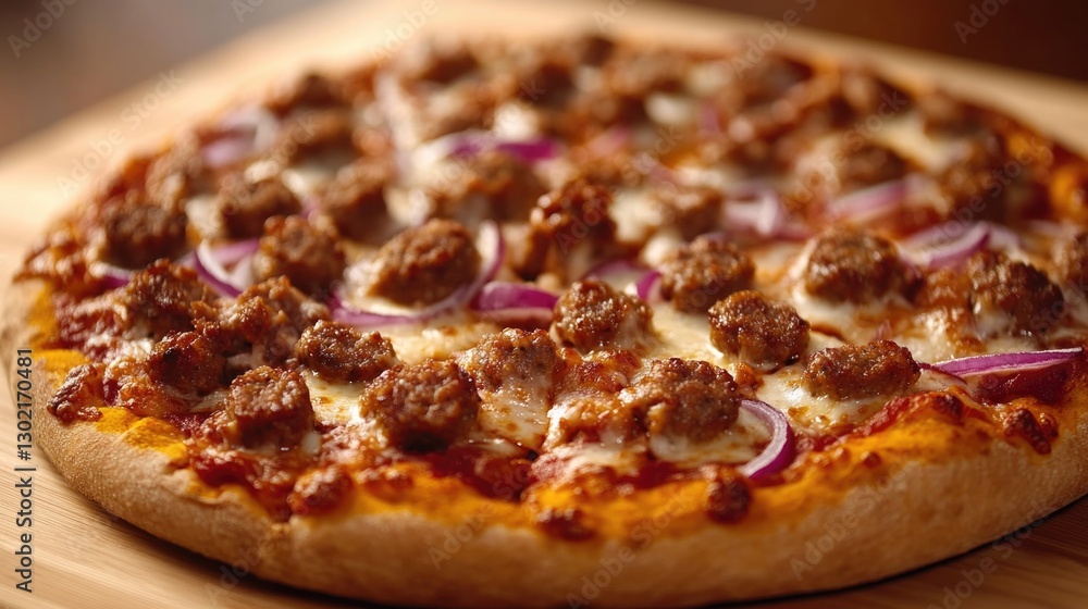 Pizza on Cutting Board Pizza on Cutting Board
