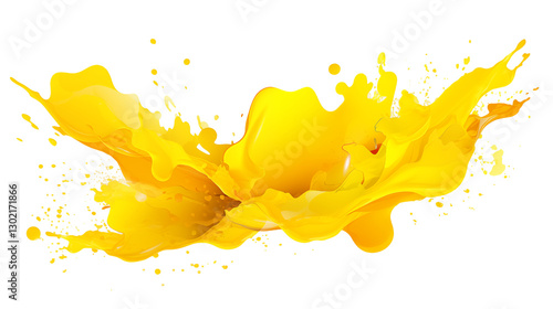 Vibrant Yellow Juice Splash Refreshing Drink Tropical Citrus Beverage