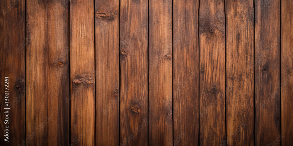 Fototapeta premium Rich brown wood texture with natural grain patterns and knots, ideal for backgrounds or design projects