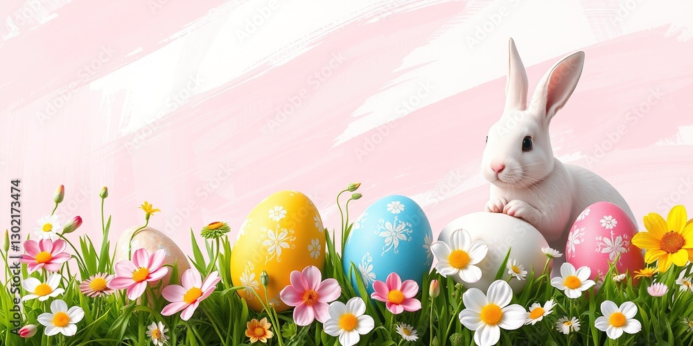 Obraz premium Springtime Brushstroke Patterns for Easter